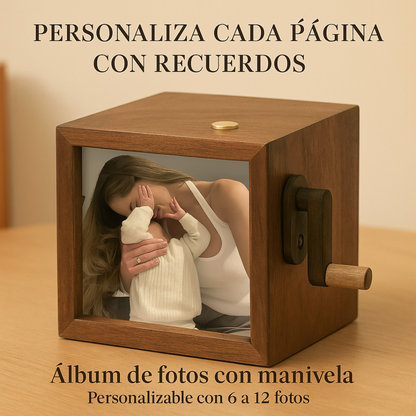 Álbum de fotos con manivela