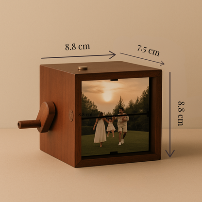 Álbum de fotos con manivela