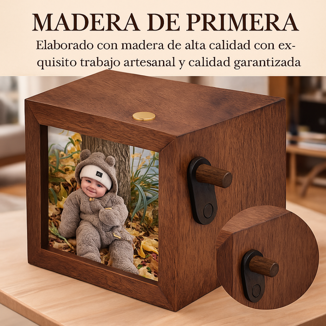 Álbum de fotos con manivela