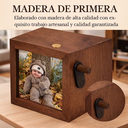 Álbum de fotos con manivela