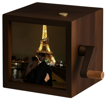 Álbum de fotos con manivela